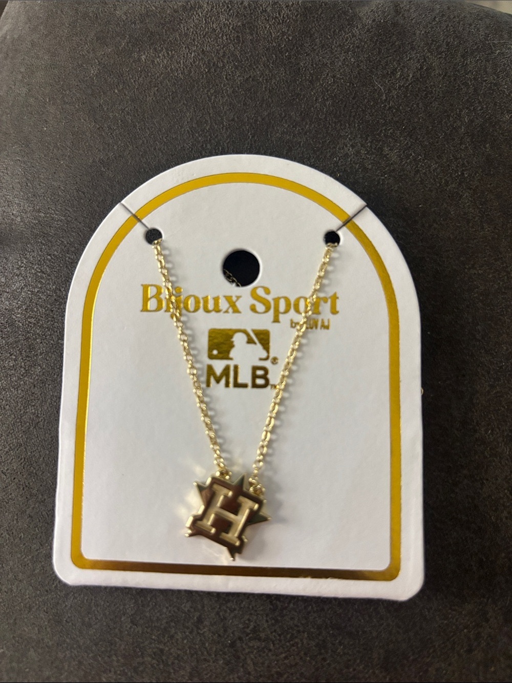 Bijoux Sport MLB Houston H Gold Pendant Necklace